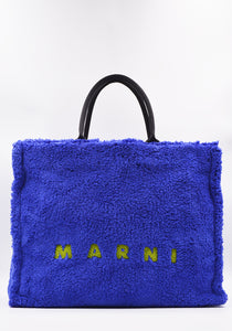 MARNI SHMQ0053Q0 TERRY CLOTH SHOPPING TOTE BAG BLUE SS23 | DOSHABURI Online Shop