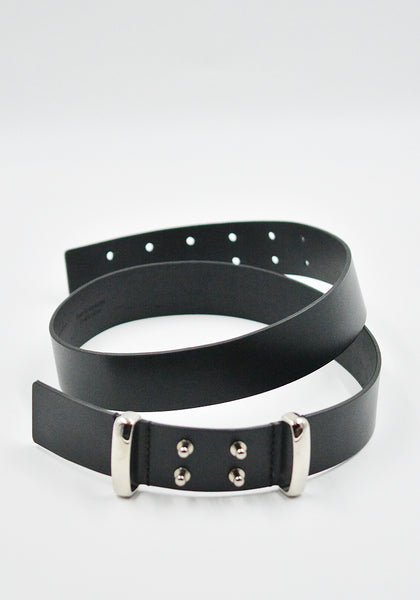 MATIERES FECALES INFINITY LEATHER BELT SCLERA BLACK SS26 | DOSHABURI Shop