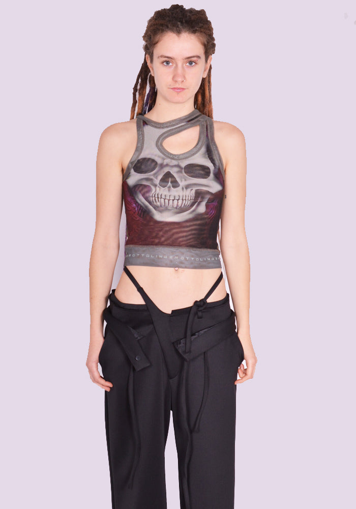 オットリンガー通販｜OTTOLINGER SKULL PRINT MESH TANK TOP SS24 | DOSHABURI Online