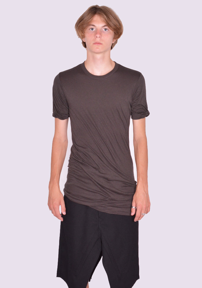 RICK OWENS MEN RU02D6256 UC DOUBLE LAYERED T-SHIRT DARK DUST FW24 | DOSHABURI Online Shop