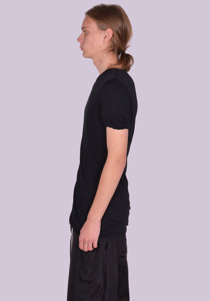 RICK OWENS MEN RU01D3256 UC DOUBLE LAYERED T-SHIRT BLACK SS24 | DOSHABURI Online Shop