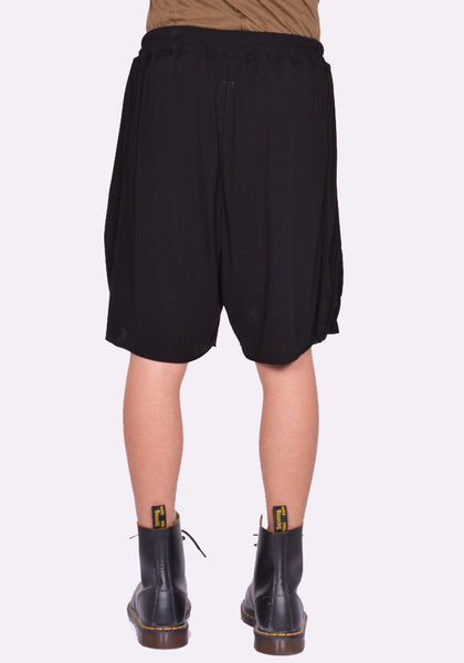 RICK OWENS MEN RR01D3329 HBZ 09 LIDO TRACK SHORTS BLACK SS24 | DOSHABURI Online Shop