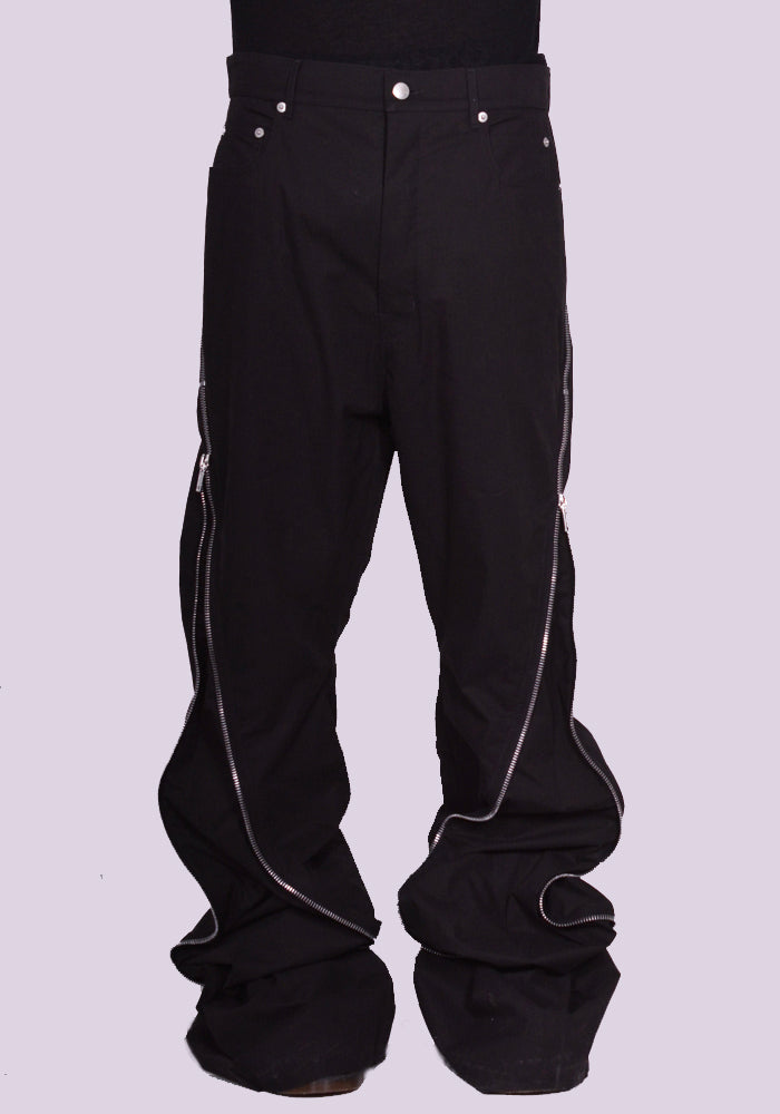 RICK OWENS MEN RU01D3343 P BOLAN BANANA TROUSERS BLACK (New season SS24)