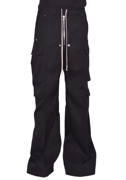RICK OWENS MEN RR02E1339 WD CARGO BELAS PANTS BLACK (New Season FW25)