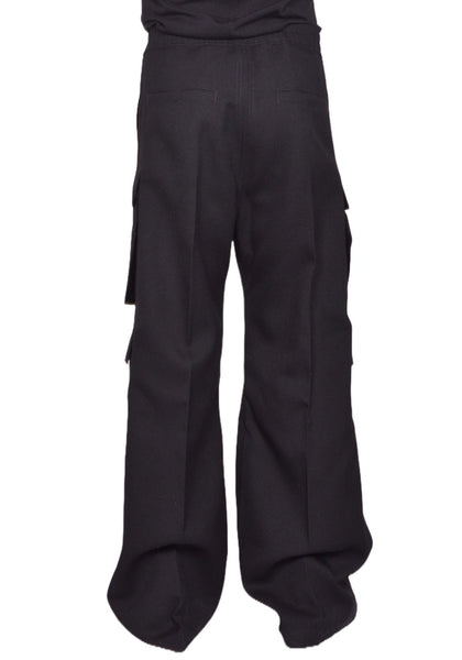 RICK OWENS MEN RR02E1339 WD CARGO BELAS PANTS BLACK (New Season FW25)