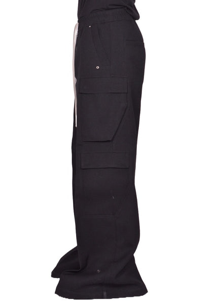 RICK OWENS MEN RR02E1339 WD CARGO BELAS PANTS BLACK (New Season FW25)