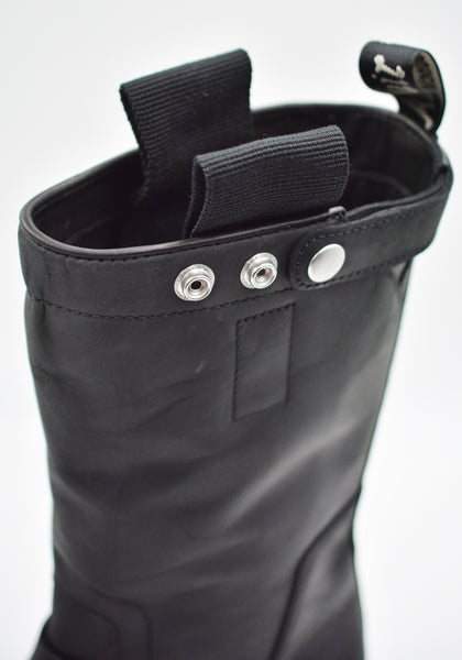 RICK OWENS x DR. MARTENS UNISEX DM02F1814 4001 QUAD SOLE PULL ON BOOT BLACK (New Season FW26)