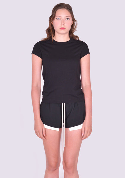 RICK OWENS CROPPED LEVEL T-SHIRT BLACK FW24 | DOSHABURI Online Shop