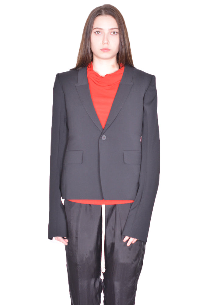 RICK OWENS WOMEN RP01D2764 WL 60CM SOFT BLAZER BLACK (New Season SS24)