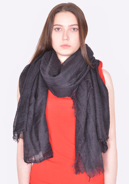 RICK OWENS WOMEN FOLLO SCARF BLACK SS24 | DOSHABURI Online Shop