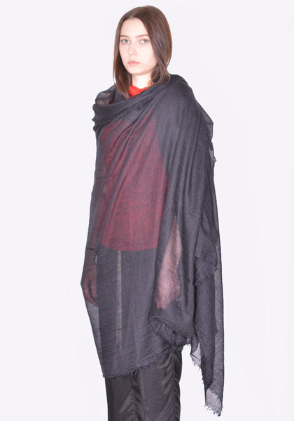 RICK OWENS WOMEN FOLLO SCARF BLACK SS24 | DOSHABURI Online Shop