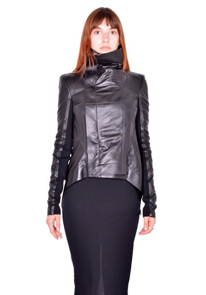 RICK OWENS WOMEN RP02F5743 LBY 09 NASKA BIKER JACKET BLACK (New Season FW26)