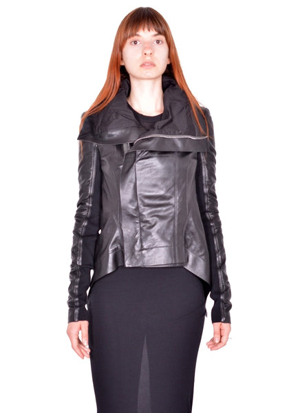 RICK OWENS WOMEN RP02F5743 LBY 09 NASKA BIKER JACKET BLACK (New Season FW26)