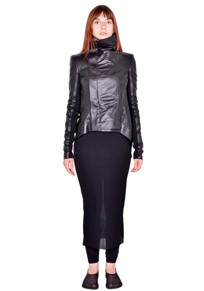 RICK OWENS WOMEN RP02F5743 LBY 09 NASKA BIKER JACKET BLACK (New Season FW26)
