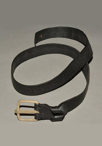 m.a+ by Maurizio Amadei CROSS CUTS WIDE LEATHER BELT BLACK ...