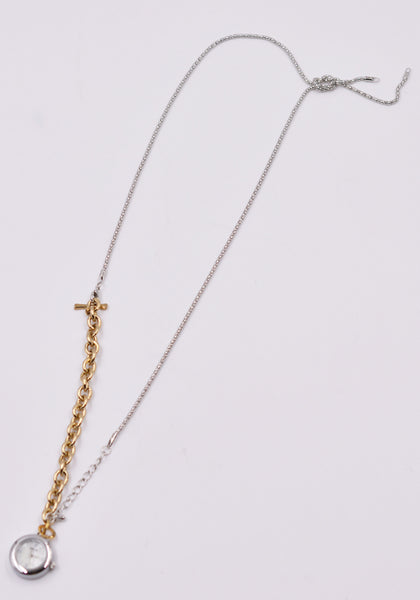 BLESS N°71 Z03 MATERIALMIX NECKLACE SILVER WATCH MIXED SS22 | DOSHABURI Online Shop