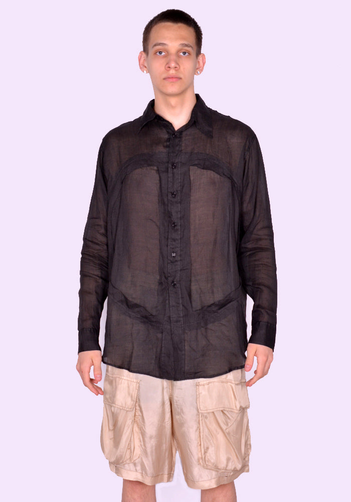 EDWARD CUMING SS23-S04B LUNG WINDOW SHIRT BLACK