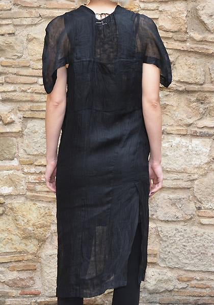 SEIKO TAKI LINEN DRESS BLACK  | 50%OFF SALE |  Doshaburi Online Shop