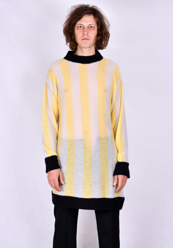 SUNNEI スンネイ通販 STRIPE LONG KNIT SWEATER YELLOW/WHITE/BLACK