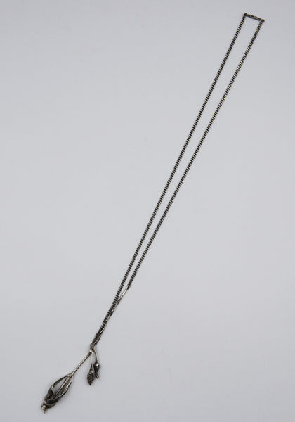 WERKSTATT MÜNCHEN M3914 FINE CHAIN NECLACE LEAVES SILVER | DOSHABURI Online Shop
